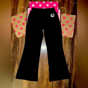 VS PINK Size XS Flare Sweatpant. Black with White Logo.